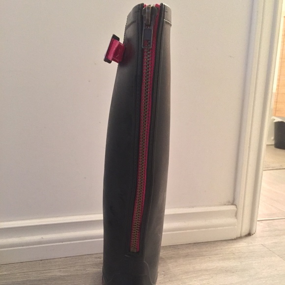 Pink and Black Rain Boots - Picture 2 of 6